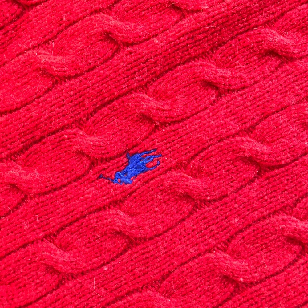 POLO Ralph Lauren merino/angora red cable sweater - Picture 4 of 8